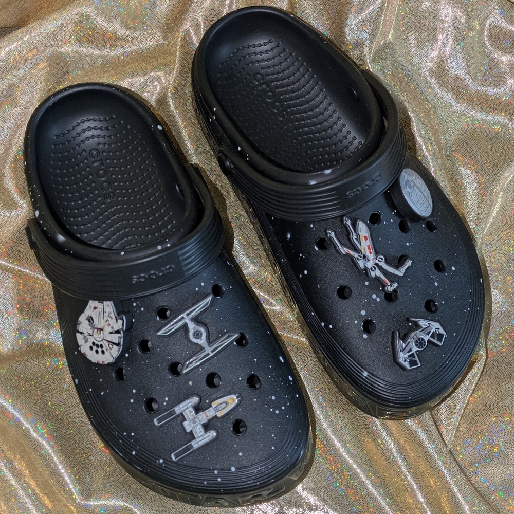 CROCS Black Star Wars Clogs NEW